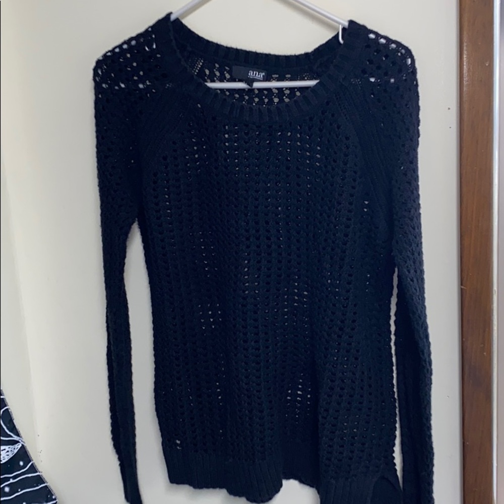 Black Mesh Sweater Cover Up